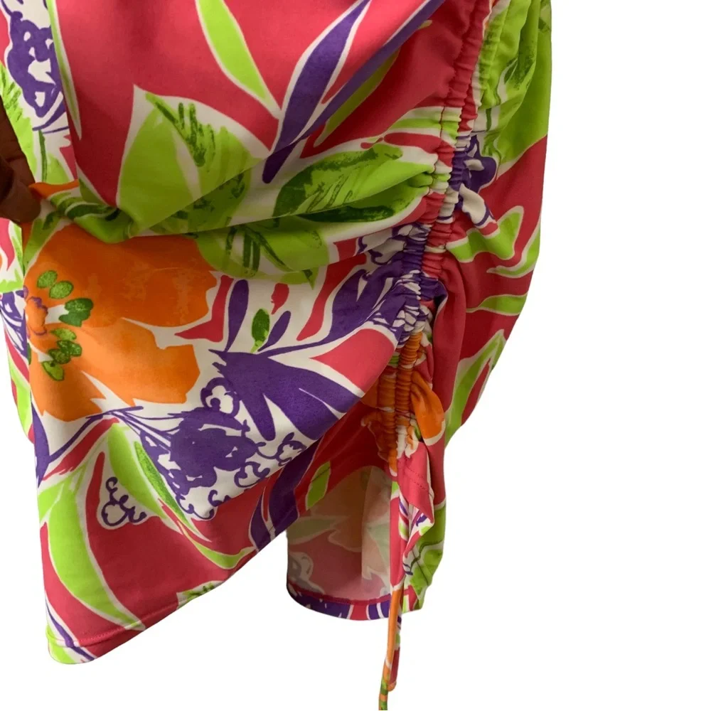 LANE BRYANT Neon Floral Swim Dress Sz 28